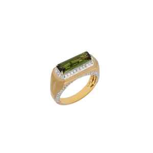 Bague délicate en tourmaline taille baguette, argent sterling 925, qualité supérieure, style minimaliste, pierre élégante, douce, élégante, look quotidien - Product Image 2