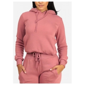 ชุดวอร์มแบบสวมหัวมีฮู้ดของผู้หญิงชุดวอร์มสไตล์ใหม่พิมพ์ลายสีพื้นหนาเฮฟวี่เวทออกแบบได้ตามต้องการ - Product Image 4