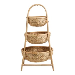 Meilleur choix rustique jacinthe d'eau et tour de stockage en rotin organisateur de panier à 3 niveaux pour la maison de l'usine du Viet Nam - Product Image 2