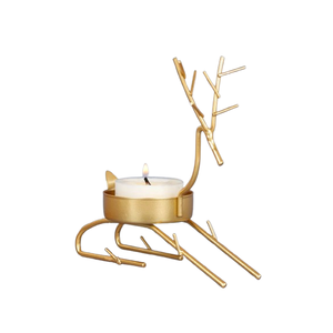 Soporte de luz en T de metal y madera Mezcla festiva de diseño moderno y encanto rústico decoración navideña perfecta para el hogar y la Oficina - Product Image 2