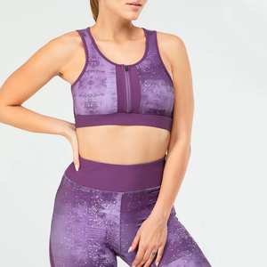 Conjunto de Yoga hasta la rodilla de talla grande para mujer, poliéster hecho a medida, nuevo diseño de verano con decoración de bordado sólido, venta al por mayor - Product Image 4