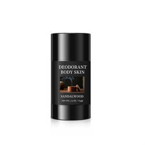 Desodorante corporal en barra con aroma a sándalo para hombre, 75g/2,6 oz, fragancia ligera de larga duración, eliminador de olores, crema antitranspirante, 1 ud. - Product Image 1