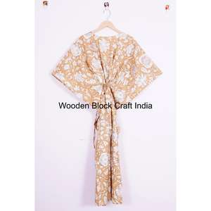 Vestido Kaftán Bohemio de Punto con Cuello en V y Encaje, 100% Algodón, para Mujer, Transpirable, Talla Maternidad, Ropa de Dormir de Verano y Regalo - Product Image 5