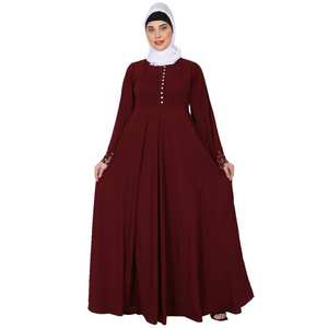 Abaya de fête double couche ornée de grandes tailles Abaya de soirée solide multicolore respirant et léger Nouveau créateur de mode pour femmes musulmanes - Product Image 1
