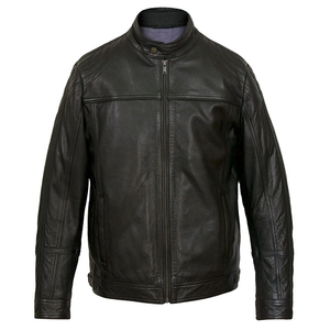 แจ็คเก็ตหนังผู้ชายสีดำ Nappa แจ็คเก็ตหนัง Nappa แจ็คเก็ตขายส่ง - Product Image 1