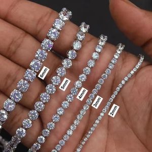 Collier Tennis en Argent Sterling 925 Plaqué Or Fin avec Moissanite Naturelle D VVS Certifiée pour Hommes/Femmes - Product Image 5