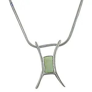 "925 Silver Carved <b>Jade</b> Pendant Necklace for Women-Minimalist Charm Religious <b>Jewelry</b>" - Product Image 3