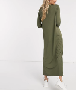 Camiseta de manga larga personalizada para mujer, Camiseta larga de algodón, vestido - Product Image 2