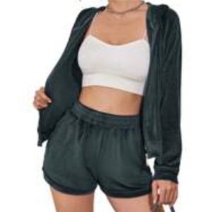 2026 femmes taille haute velours Shorts ensemble décontracté Sport entraînement Compression Gym Shorts avec poche femmes Biker Shorts - Product Image 2