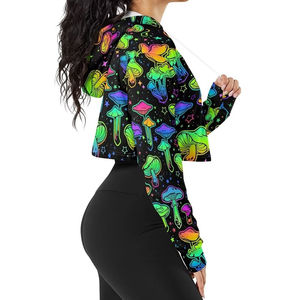Best Variety Custom Made Women's Crop Top <b>Sublimation</b> <b>Hoodies</b> Top Quality Breathable Full Sleeve Length Casual Women's <b>Hoodies</b> - Product Image 3