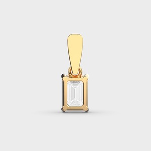 Pendentif élégant en diamant taille émeraude cultivé en laboratoire, or jaune, blanc ou rose 14 carats plaqué rhodium, certifié IGI, bijoux de luxe modernes - Product Image 4