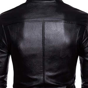 Veste en cuir noir de haute qualité pour hommes, veste de moto d'hiver, veste de qualité supérieure pour hommes, veste en cuir élégante pour hommes - Product Image 3