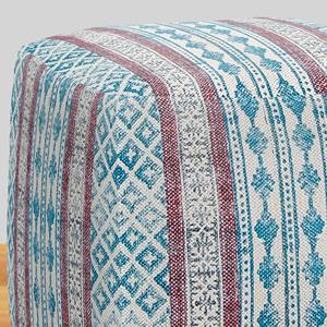 Nouvelle arrivée 2024 Poufs de créateurs Poufs carrés Motifs du Maroc Poufs brodés imprimés à la main pour la maison et le balcon - Product Image 3