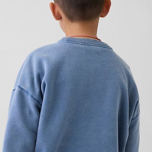 Sweat-shirt à col rond pour garçons, couleur unie, manches longues, couture de haute qualité, épaules tombantes, prix avantageux - Product Image 5