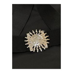 Elastic Women's Belt with <b>Silver</b> Buckle, <b>Jacket</b> Belt, Shirt Belt, Dress Belt - Black-<b>Silver</b> - Product Image 6