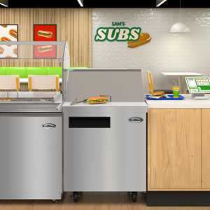 Mesa Refrigerada Comercial de 27 Pulgadas con 1 Puerta para Preparación de Ensaladas y Sándwiches, con Capacidad para 12 Recipientes y 8 Pies Cúbicos Pies Almacenamiento - Product Image 3