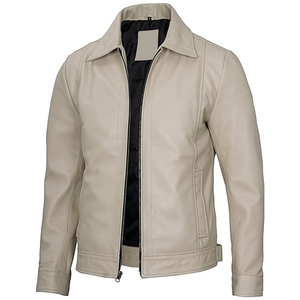Chaqueta de hombre de cuero para exteriores con logotipo personalizado, ropa de calle informal de alta calidad, chaqueta de invierno de cuero para hombre - Product Image 4