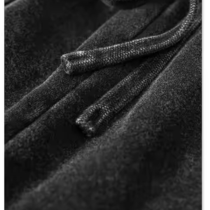 00% algodón lavado con ácido de doble cintura personalizado Rhinestone Logo Sudadera con capucha de gran tamaño moda OEM ODM Streetwear - Product Image 2