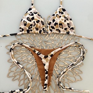 2 uds y diseño impreso nuevo diseño Sexy Girl Bikini roscado cereza impreso traje de baño playa Sexy mujer traje de baño 2 uds conjunto - Product Image 5