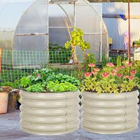 Kit de Jardinière Surélevée en Métal pour la Maison, Style Classique, Forme Ovale, en Acier Galvanisé et Inoxydable, Grande Jardinière pour Plantation Discret