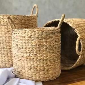 Panier de jacinthe d'eau fait à la main organisateur de stockage durable léger décoratif écologique naturel pour la cuisine - Product Image 5