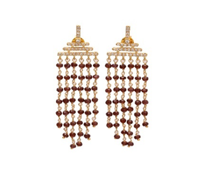 มาใหม่โกเมนพลอย925สเตอร์ลิงรอบรูปร่างต่างหูเงิน - Product Image 1