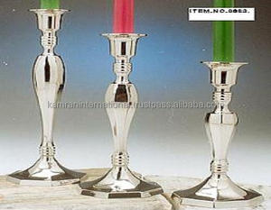 Bougeoir/Bougeoir en Métal de Fer de Luxe Vintage Plaqué Argent Ensemble de Bougeoirs Cônes Faits à la Main pour la Maison Décor de Noël Autre Bougie - Product Image 5