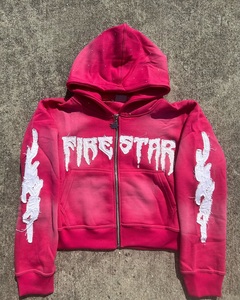 2025 New <b>Drop</b> Shoulder Solid Cropped Hoodie Fashion Distressed <b>Acid</b> Washed Plus Size Men's Hoodies Sweatshirts 100% Cotton Large - Product Image 3