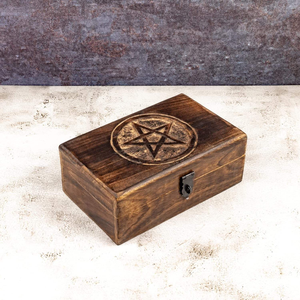 Caja de Joyería de Madera Hecha a Mano Barkah Star con Acabado Flame Work, Capacidad Personalizada, Organizador Decorativo, Cofre del Tesoro - Product Image 5