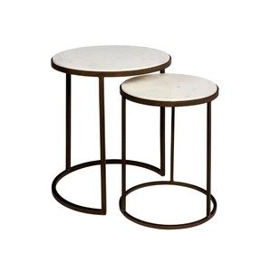 Mesa de centro anidada de estilo y confort de lujo moderno, muebles decorativos de Metal diseñados para el hogar y la sala de estar - Product Image 2