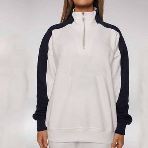Venta al por mayor de sudadera de cuello redondo negro liso Jersey de algodón sudadera de gran tamaño de lana en blanco Unisex mujeres sudaderas con capucha - Product Image 4