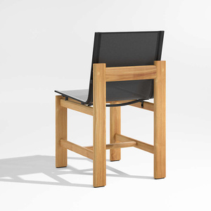 Tanguilla Design moderne extérieur salle à manger chaise d'appoint teck acajou Suar appartement meubles coussins noirs 2910228 pour la maison Villa - Product Image 4