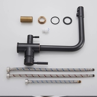 Robinet de cuisine 3 voies avec filtre à eau, double poignée, jet latéral, nickel brossé, laiton, certifié CUPC CE, vente en gros, distributeurs bienvenus