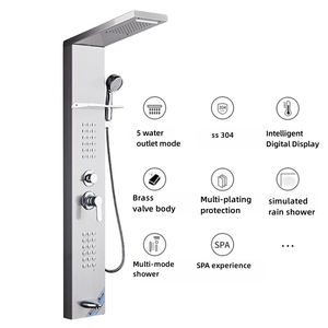 ZEPENG <span class=keywords><strong>colonne</strong></span> <span class=keywords><strong>de</strong></span> <span class=keywords><strong>douche</strong></span> murale en acier inoxydable 304 <span class=keywords><strong>de</strong></span> haute qualité panneau <span class=keywords><strong>de</strong></span> <span class=keywords><strong>douche</strong></span> LED à 5 fonctions avec système <span class=keywords><strong>de</strong></span> stockage <span class=keywords><strong>de</strong></span> plaques - Product Image 4
