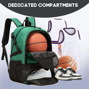 กระเป๋าเป้บาสเก็ตบอลไนลอนพรีเมียมสำหรับเดินทาง กระเป๋ากีฬาประสิทธิภาพสูง ความจุ 30-40 ลิตร ช่องใส่รองเท้า ช่องเก็บอุปกรณ์เสริม - Product Image 3