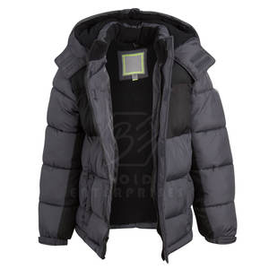 Veste d'hiver matelassée pour homme de haute qualité avec logo personnalisé sur le devant, grande taille, à capuche, prix bas, design personnalisé, rembourrage rapide - Product Image 2