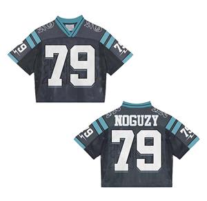 Street Style Custom Sublimation Print Retro Oversize Boxy <b>T</b>- <b>Shirt</b> Quick Dry Cropped <b>T</b> <b>Shirt</b> Men Mesh Football Jersey - Product Image 1