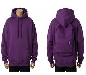 Sudadera con Capucha de Invierno para Hombre al por Mayor, con Mochila Integrada, Forro Polar Grueso, Ecológica, Transpirable, 650g, Tinte Liso, Poliéster/Algodón - Product Image 3