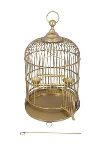 กรงสัตว์เลี้ยงลายนกดูคลาสสิกเคลือบทองสินค้าให้เป็นของขวัญสำหรับเทศกาลสินค้าคุณภาพสูงราคาโรงงานโดยตรงของตกแต่งบ้าน - Product Image 6