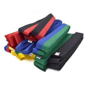 Cinturón de Karate MMA de algodón con rayas multicolores de alta calidad, hecho a medida con logotipo, servicio OEM al por mayor - Product Image 2