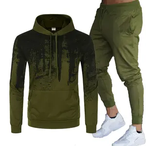 Pull Over Mid Length Long Sleeve Winter Thick Sweatshirt With Casual Thick Pant For Men