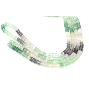 Hermosas Cuentas Heishi de Fluorita en Forma de Neumático, Facetadas y con Degradado de Color, 5-8mm, Calidad AAA, Cuentas de Fluorita Facetadas en Forma de Rueda con Degradado de Color - Product Image 3