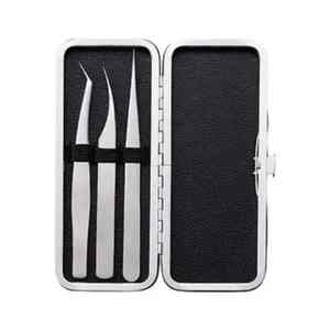 Pince à épiler d'extension de cils/pince à épiler à bouts pointus incurvés Volume professionnel/pince à cils greffée droite en acier inoxydable - Product Image 2