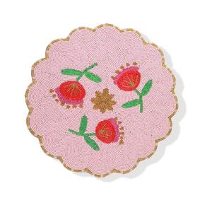 Sets de table brodés de perles de rocaille pour table à manger de luxe, faits à la main avec un motif artistique - Product Image 3