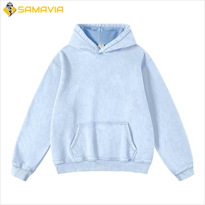 Sweat à capuche élégant surdimensionné délavé à l'acide pour hommes et femmes 100% coton vêtements de mode urbains avec pantalons de survêtement pour l'hiver - Product Image 1