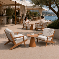 Ensemble de fauteuils d'extérieur en teck résistant aux intempéries pour hôtel, complexe hôtelier, café, salon – Personnalisation OEM