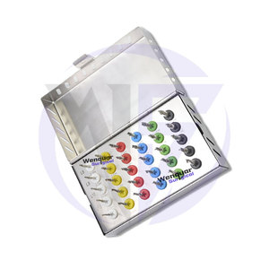 Kit de taladro para implantes dentales de acero inoxidable de grado alemán, 30 Uds., fresas giratorias con tapón integrado, herramienta quirúrgica Universal Burs - Product Image 1