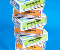 Boîte d'emballage en papier laminé mat portable haut de gamme imprimée sur mesure pour cosmétiques, fruits, bougies et usage de vente au détail