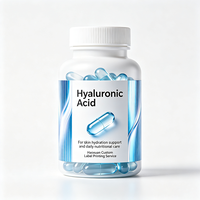 Étiquettes de bouteilles d'acide hyaluronique Haoxuan ODM, autocollants imprimés imperméables à haute brillance pour l'emballage des compléments beauté