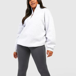 High Quality Women's 100% Cotton Fleece Pullover <b>Long</b> Sleeve Streetwear Autumn Casual Wear Bulk Wholesale Custom Front Logo - Product Image 3